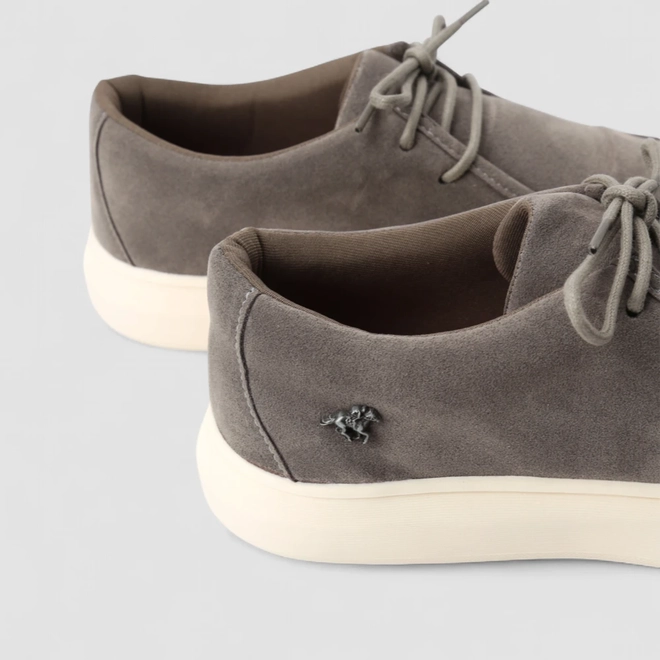 Tênis Casual Masculino Polo Go Camurça Cinza