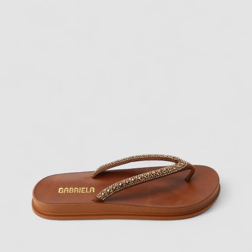Chinelo Feminino Gabriela Strass Marrom