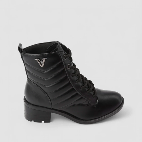 Coturno Feminino Via Marte Detalhe Matelassê Preto