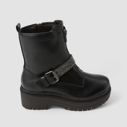 Coturno Feminino Via Marte Fivela Strass Preto