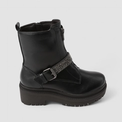 Coturno Feminino Via Marte Fivela Strass Preto