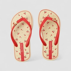 Chinelo Infantil Ipanema Cereja Charm Vermelho & Creme