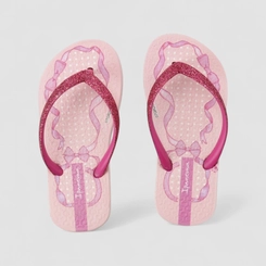 Chinelo Infantil Ipanema Glitter Laços Rosa