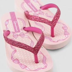 Chinelo Infantil Ipanema Glitter Laços Rosa