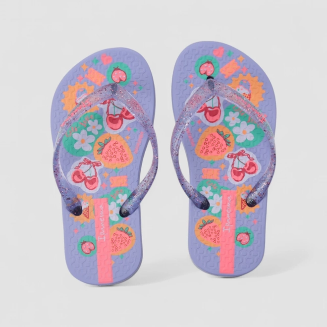 Chinelo Infantil Ipanema Estampa Colorida Glitter Roxo