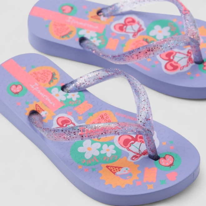 Chinelo Infantil Ipanema Estampa Colorida Glitter Roxo