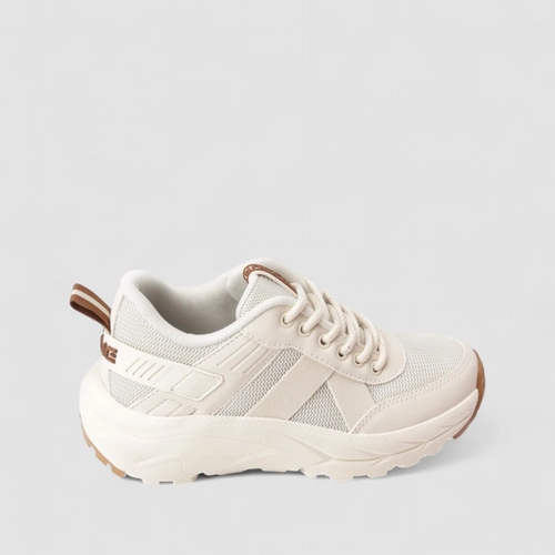 Tênis Esportivo Feminino Ollie Originals Mesh Bege