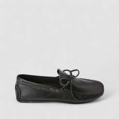 Mocassim Masculino Woche Couro Com Cadarço Preto