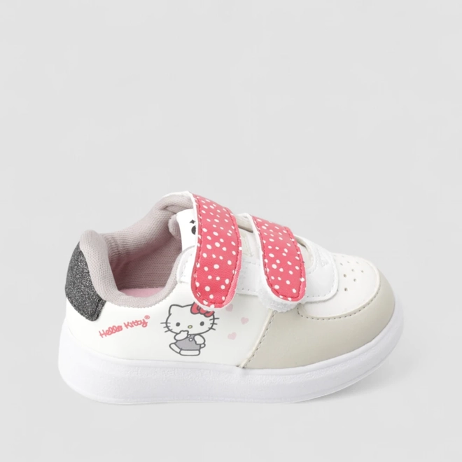 Tênis Casual Bebê Novopé Hello Kitty Detalhe Glitter Branco