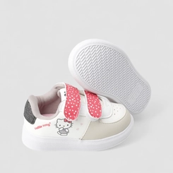 Tênis Casual Bebê Novopé Hello Kitty Detalhe Glitter Branco