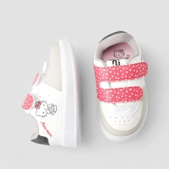 Tênis Casual Bebê Novopé Hello Kitty Detalhe Glitter Branco