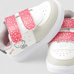 Tênis Casual Bebê Novopé Hello Kitty Detalhe Glitter Branco