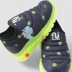 Slip On Infantil Novopé Led Dinossauro Azul