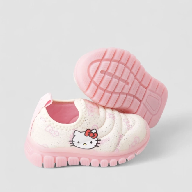 Slip On Bebê Novopé Hello Kitty Com Led Rosa