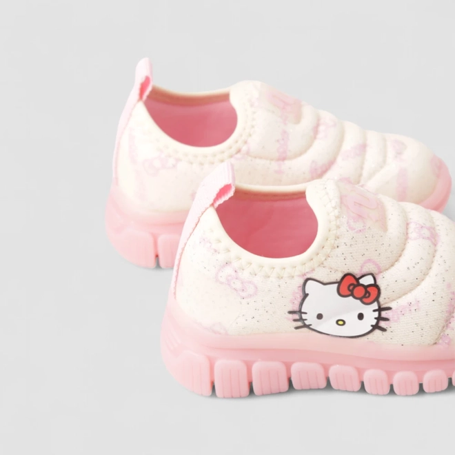 Slip On Bebê Novopé Hello Kitty Com Led Rosa