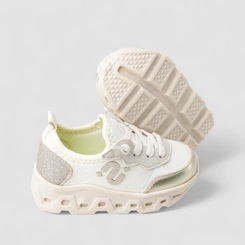 Tênis Casual Infantil Novopé Glitter Mesh Bege