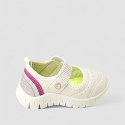 Tênis Casual Infantil Novopé Sneakerina Glitter Off White