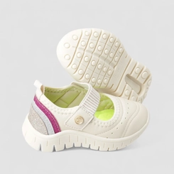 Tênis Casual Infantil Novopé Sneakerina Glitter Off White