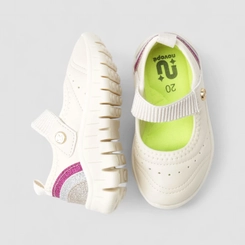 Tênis Casual Infantil Novopé Sneakerina Glitter Off White