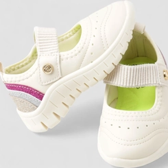 Tênis Casual Infantil Novopé Sneakerina Glitter Off White