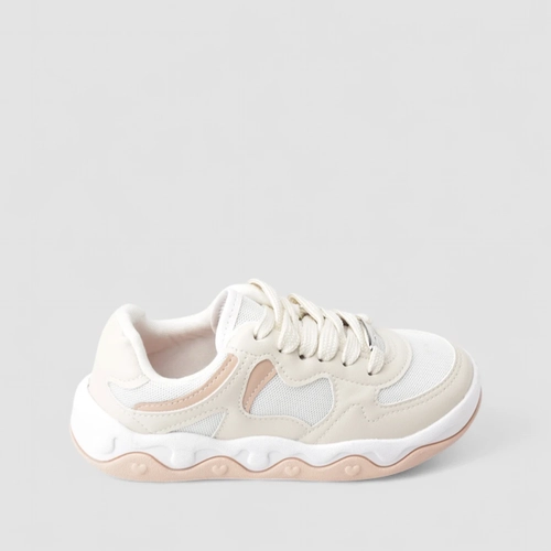 Tênis Casual Infantil Molekinha Sola Coração Off-white