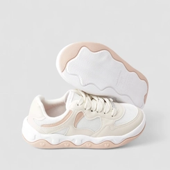 Tênis Casual Infantil Molekinha Sola Coração Off-white