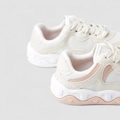 Tênis Casual Infantil Molekinha Sola Coração Off-white