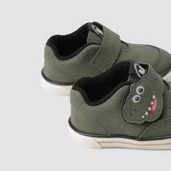 Slip On Bebê Molekinho Dinossauro Tira Aderente Verde