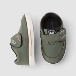 Slip On Bebê Molekinho Dinossauro Tira Aderente Verde