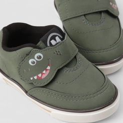 Slip On Bebê Molekinho Dinossauro Tira Aderente Verde