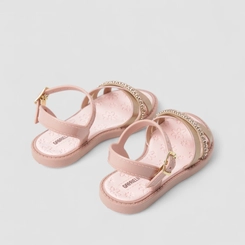 Sandália Bebê Gabrielinha Glitter Strass Rosa