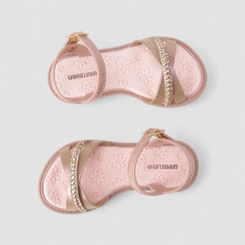 Sandália Bebê Gabrielinha Glitter Strass Rosa