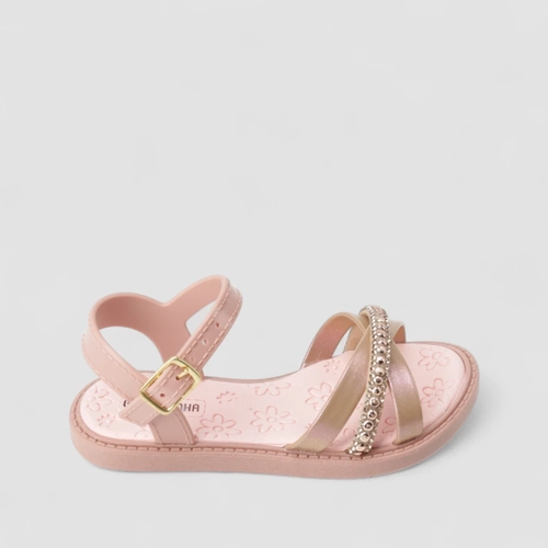 Sandália Bebê Gabrielinha Glitter Strass Rosa