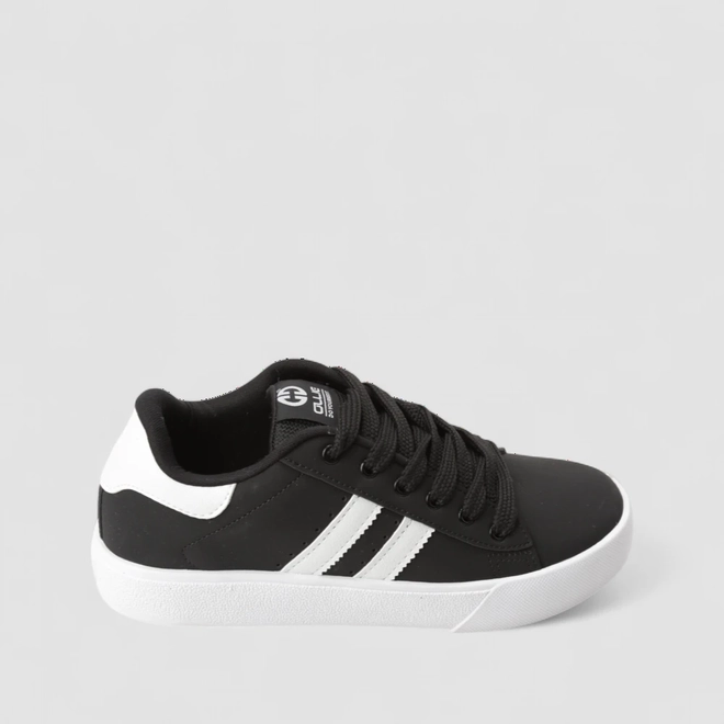 Tênis Casual Masculino Ollie Originals Nobuck Listras Preto