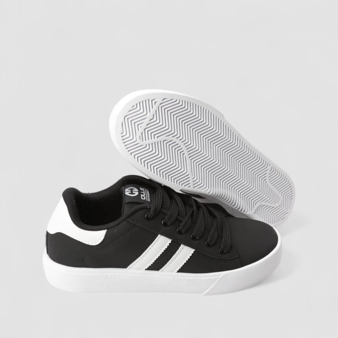 Tênis Casual Masculino Ollie Originals Nobuck Listras Preto