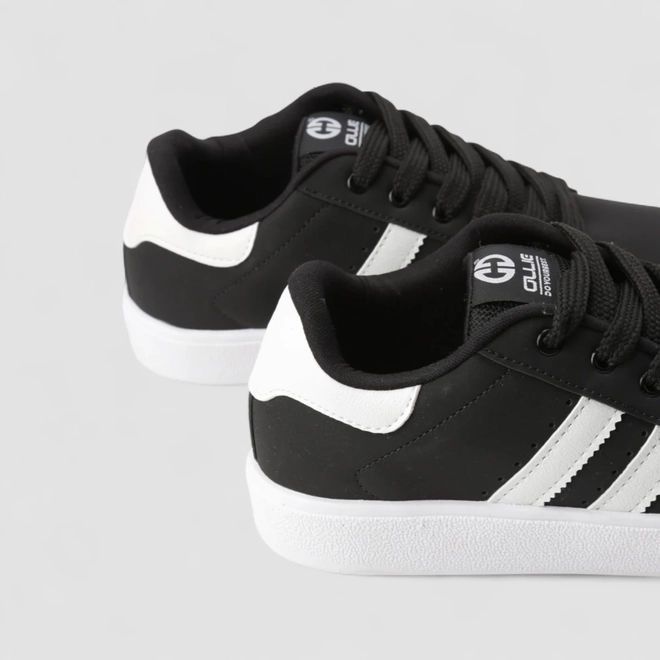 Tênis Casual Masculino Ollie Originals Nobuck Listras Preto