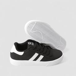 Tênis Casual Masculino Ollie Originals Nobuck Listras Preto