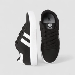 Tênis Casual Masculino Ollie Originals Nobuck Listras Preto