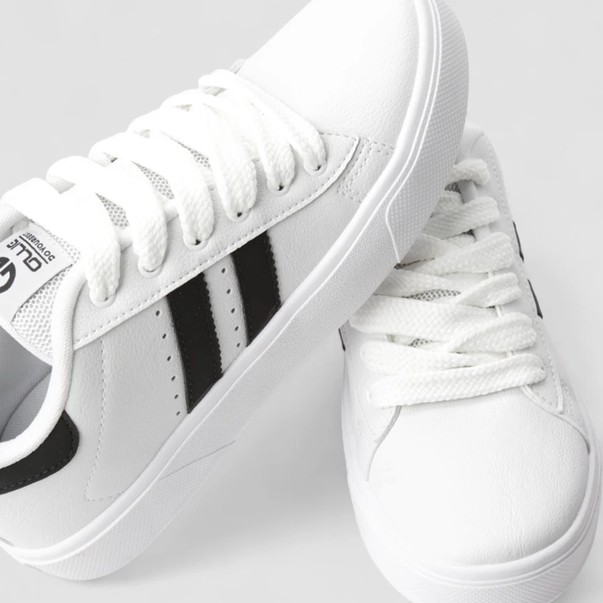 Tênis Casual Masculino Ollie Originals Listras Branco