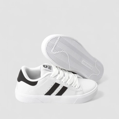 Tênis Casual Masculino Ollie Originals Listras Branco
