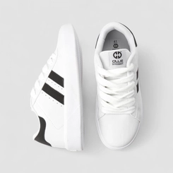 Tênis Casual Masculino Ollie Originals Listras Branco