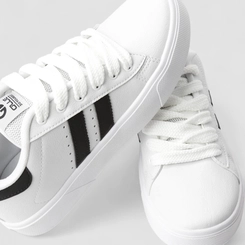 Tênis Casual Masculino Ollie Originals Listras Branco