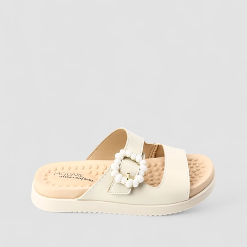Tamanco Feminino Modare Ultraconforto Com Pérolas Off White