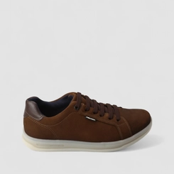 Tênis Casual Masculino Pegada Couro Elástico Marrom
