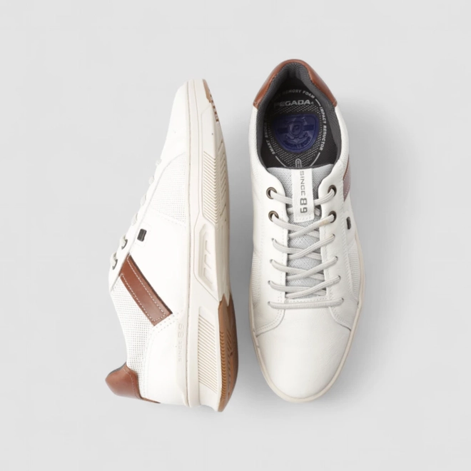 Sapatênis Masculino Pegada Couro Elástico Off White