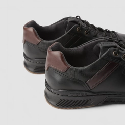 Sapatênis Masculino Pegada Couro Elástico Preto