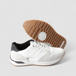 Tênis Casual Masculino Pegada Original Em Couro Branco