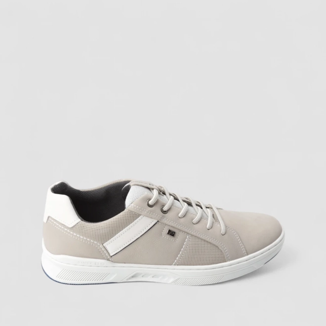 Sapatênis Masculino Pegada Silver Original Em Couro Cinza