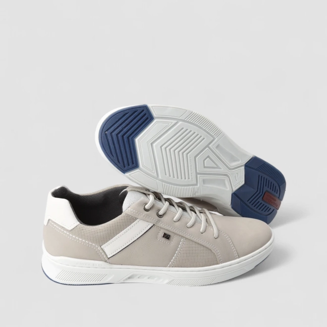 Sapatênis Masculino Pegada Silver Original Em Couro Cinza