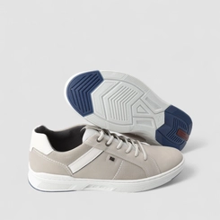 Sapatênis Masculino Pegada Silver Original Em Couro Cinza